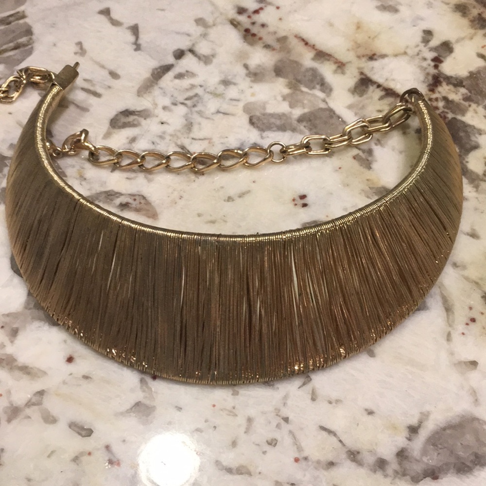 Statement gold necklace